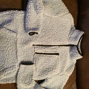 Light blue soft fluffy jacket